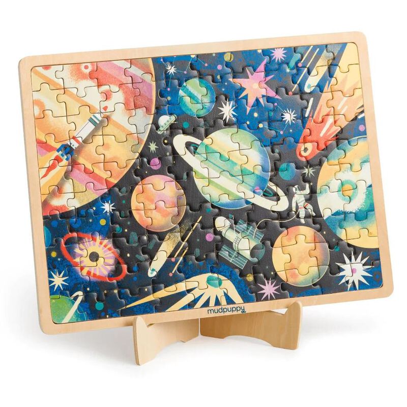Mudpuppy Space Mission 100 Piece Wood Puzzle image number 2