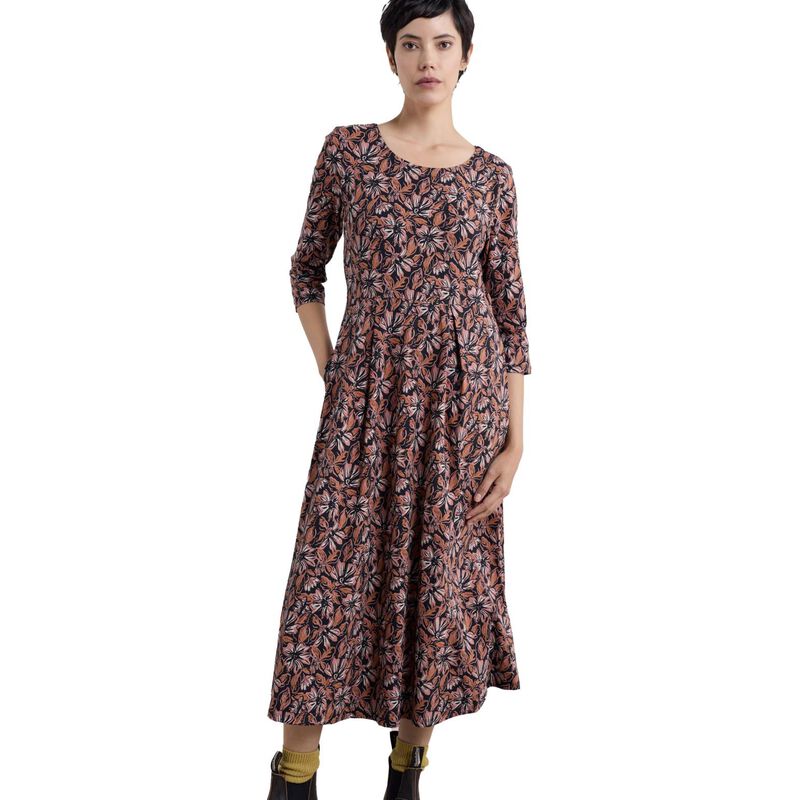 Seasalt Cornwall Veronica Dress Mallow Blooms Pink Grass image number 0