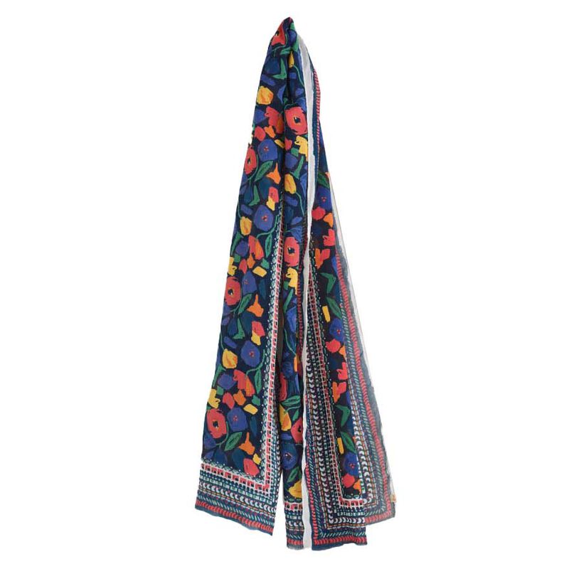 Seasalt Cornwall May Garland Scarf Zennor Blooms Border Mix image number 0