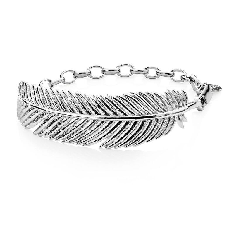 Boh Runga Miromiro Feather Bracelet Silver image number 0