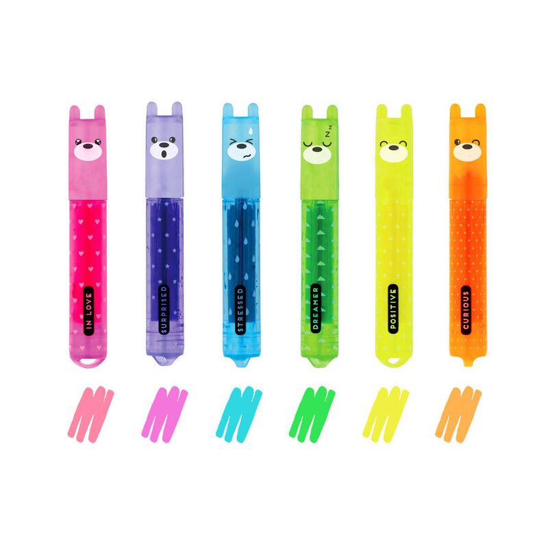 Legami Teddys Mood Mini Highlighters Set of 6 image number 1