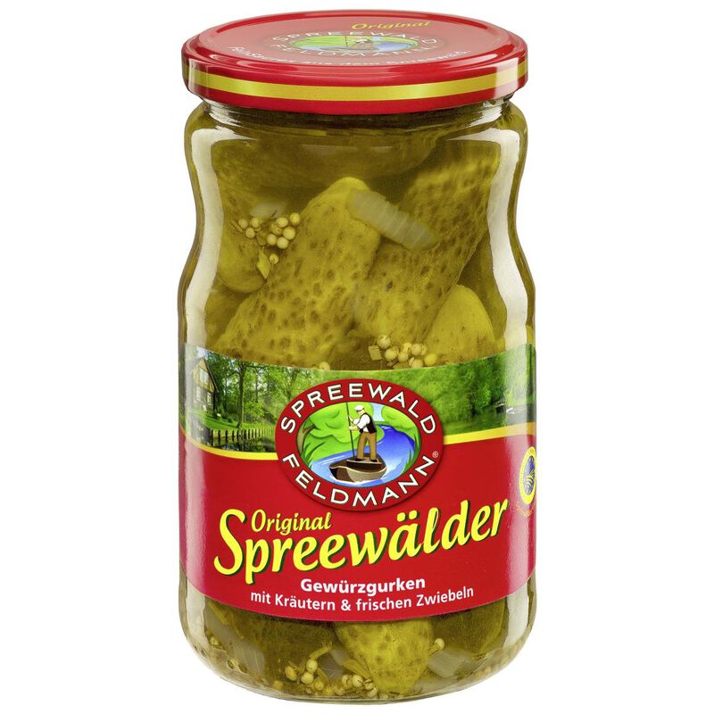 Spreewald Pickled Gherkins with Herbs & Fresh Onions 670g image number 0