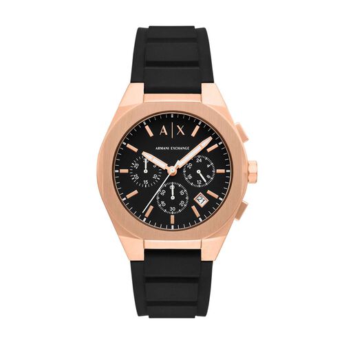 Armani Exchange Sync Chronograph Black Silicone Watch AX4190
