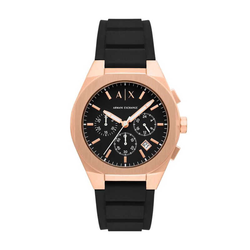 Armani Exchange Sync Chronograph Black Silicone Watch AX4190 image number 0