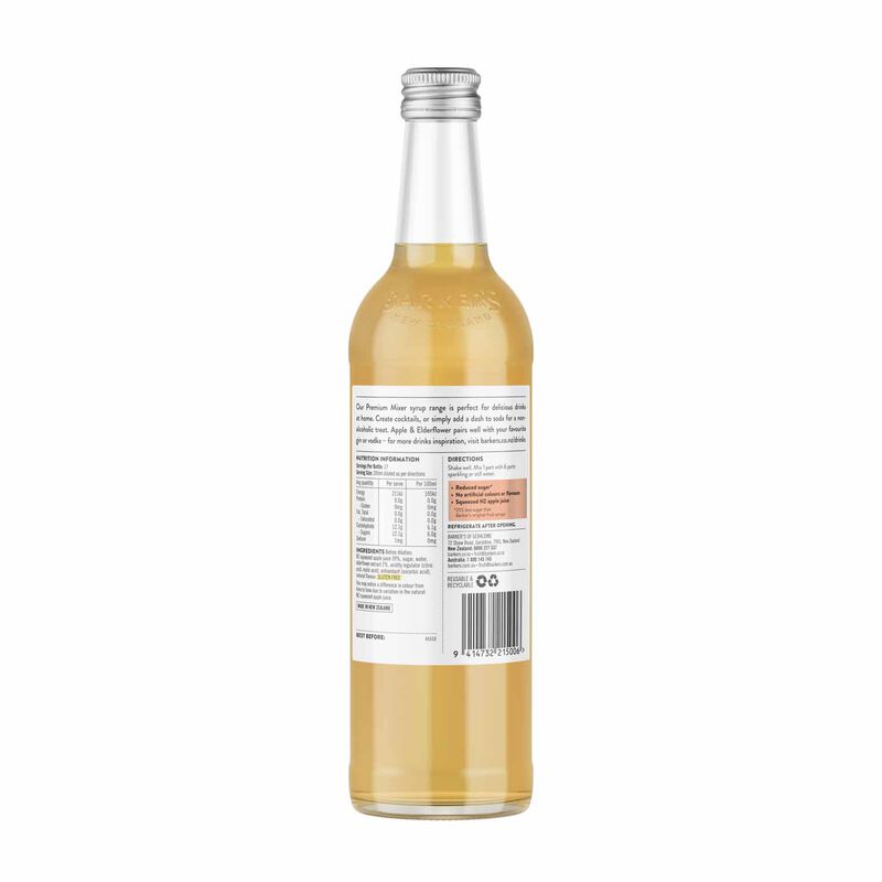 Barker's NZ Apple & Elderflower Premium Mixer 500ml image number 1