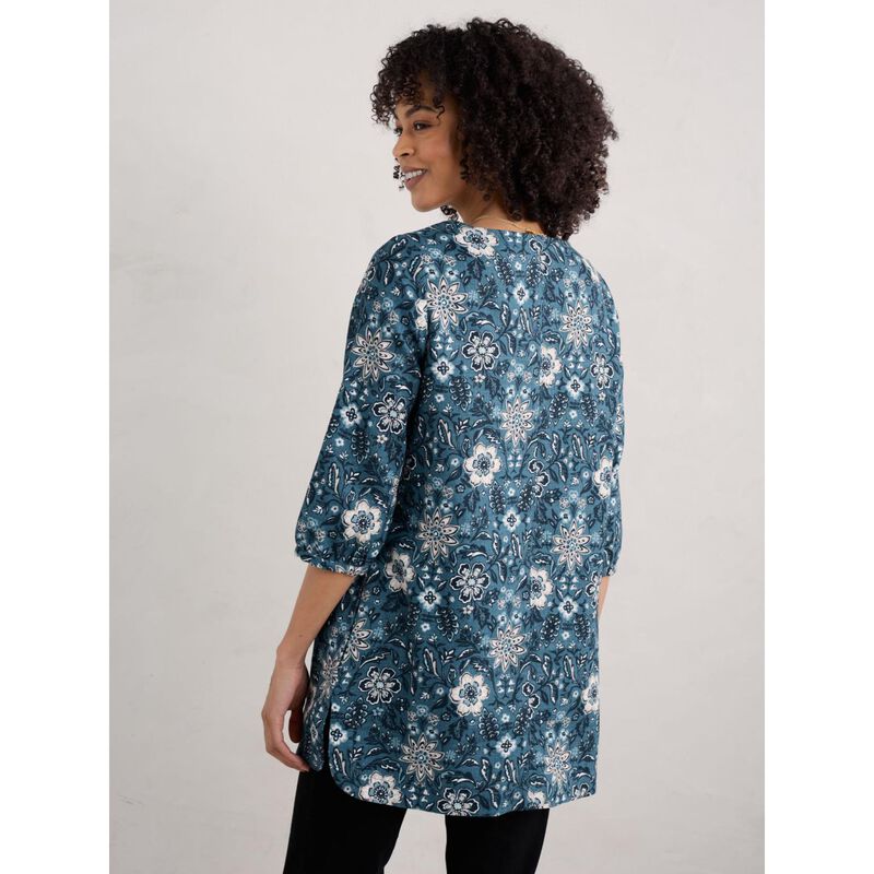 Seasalt Cornwall Loganberry Tunic Rustic Floral Starling image number 1