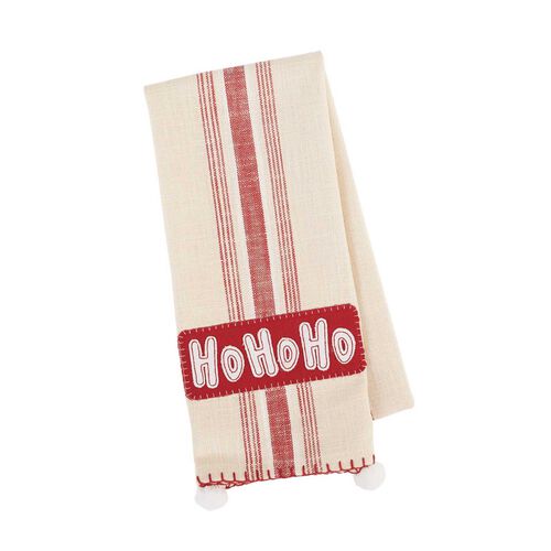 DII Ho Ho Ho Embellished Dishtowel