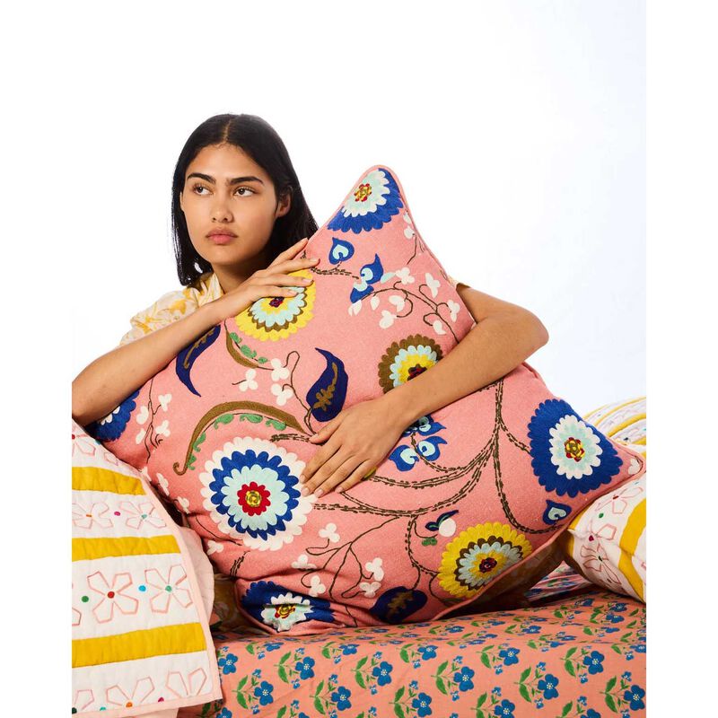Kip&Co X Anna Spiro Isabelle Sunset Embroidered Cushion image number 3