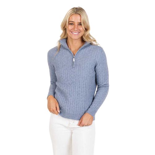 Native World Cable Half Zip Sweater