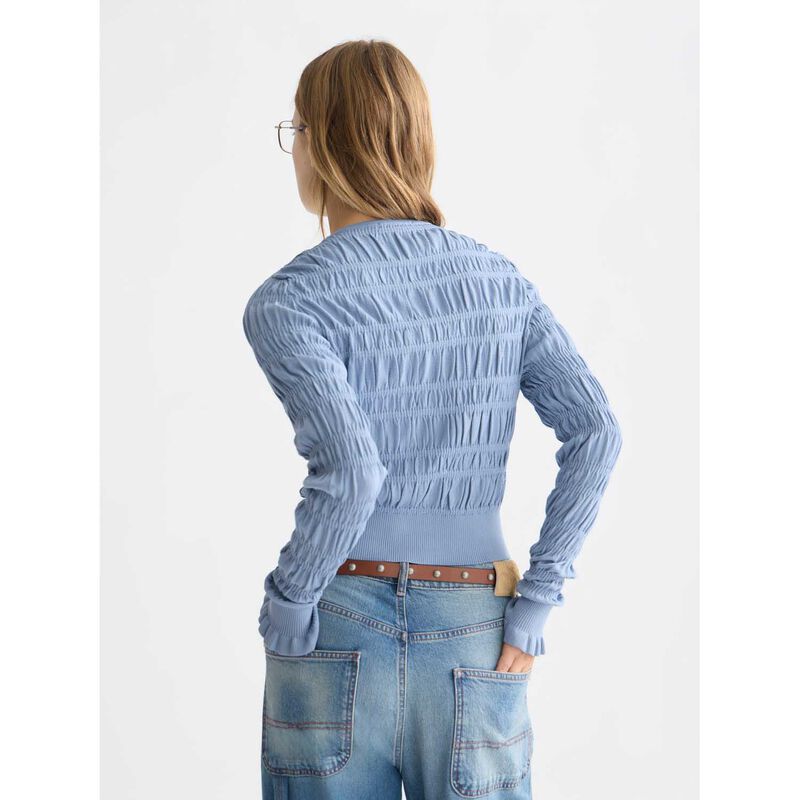 Scotch & Soda Smock Stitch Crew Neck Cardigan image number 1
