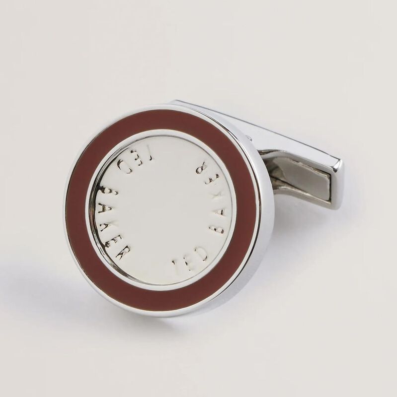 Ted Baker Raylan Round Branded Cufflinks image number 2