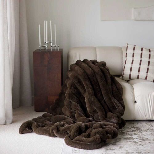 Home Lab Benni Vegan Fur Throw