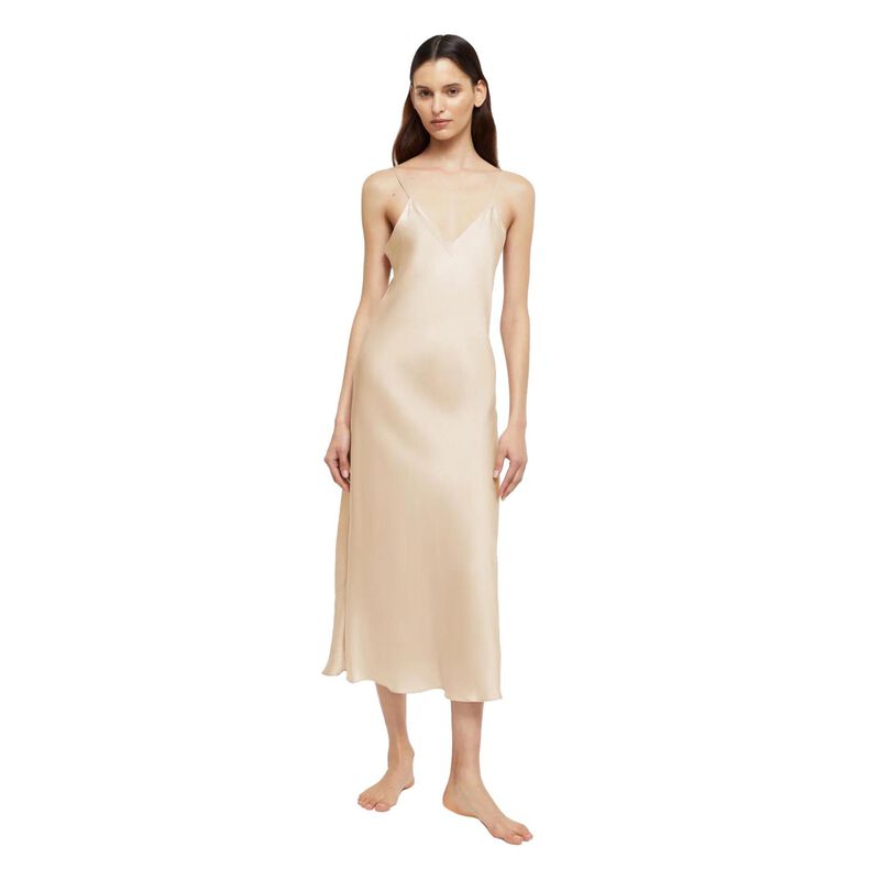 Ginia Silk Long Nite V Neck image number 8