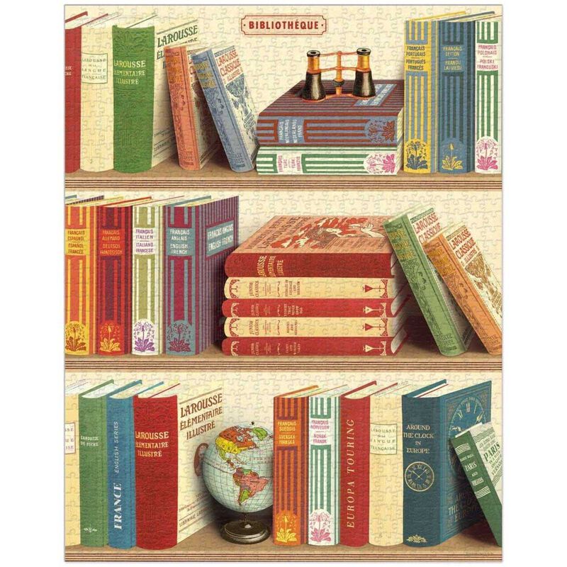 Cavallini Library Books 1000 Pce Vintage Puzzle image number 2