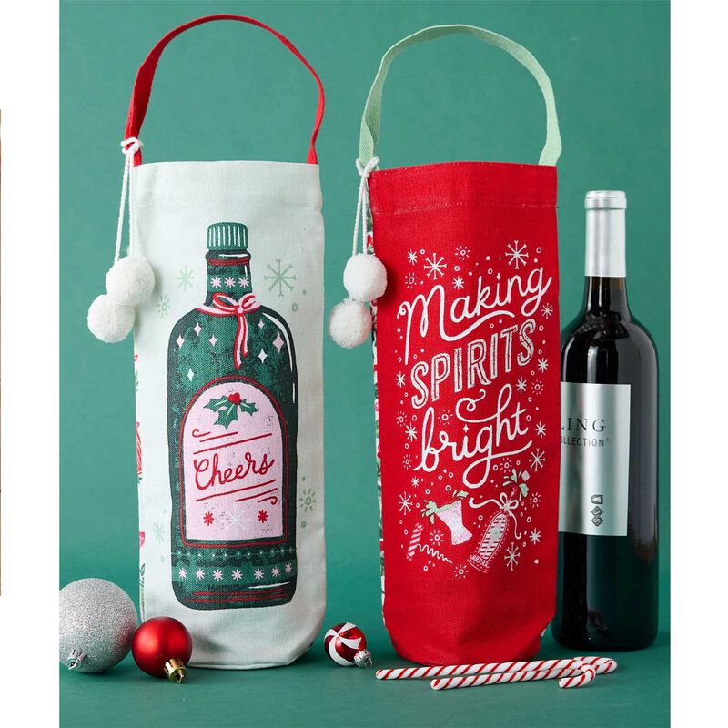 DII Holiday Cheer Wine Gift Bag image number 1