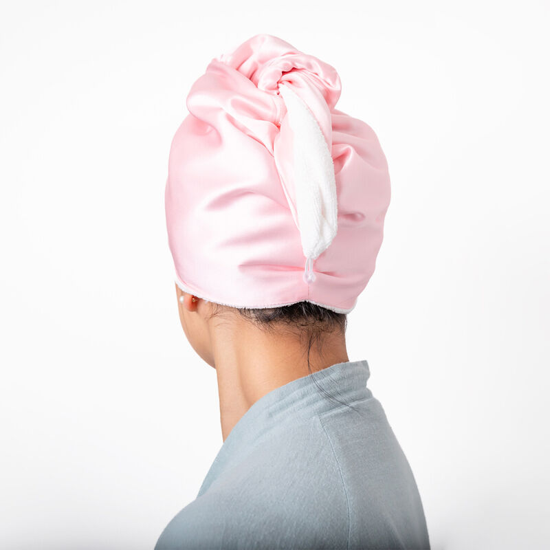Splash Happy Silk Lined Microfibre Turban Pink image number 1