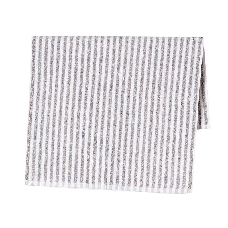 Città Wide Stripe Cotton Bath Mat Grey/White  - 55x85cm image number 0