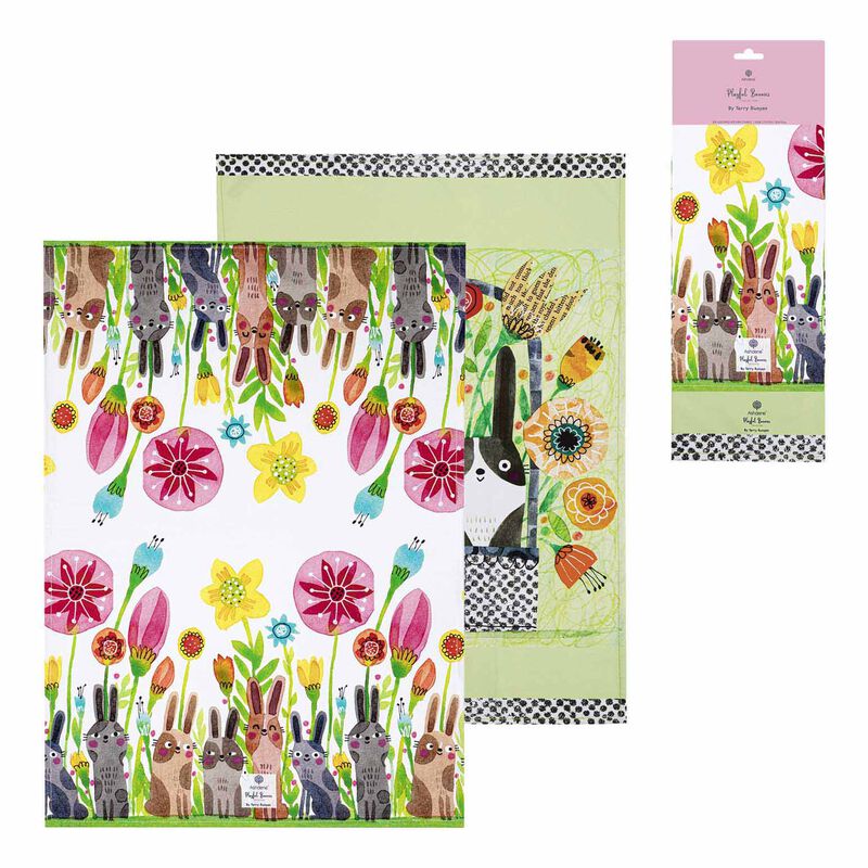 Ashdene Playful Bunnies 2Pk Kitchen Towel image number 2
