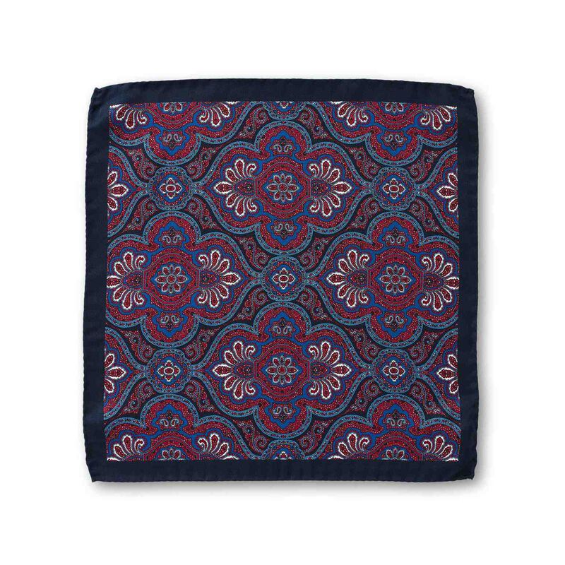 Gibson Coral Paisley Pocket Square image number 0