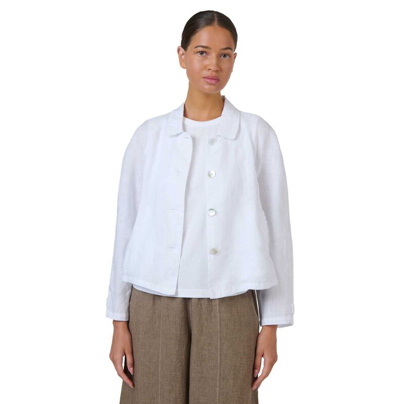 Naturals By O & J White Linen Jacket image number 0