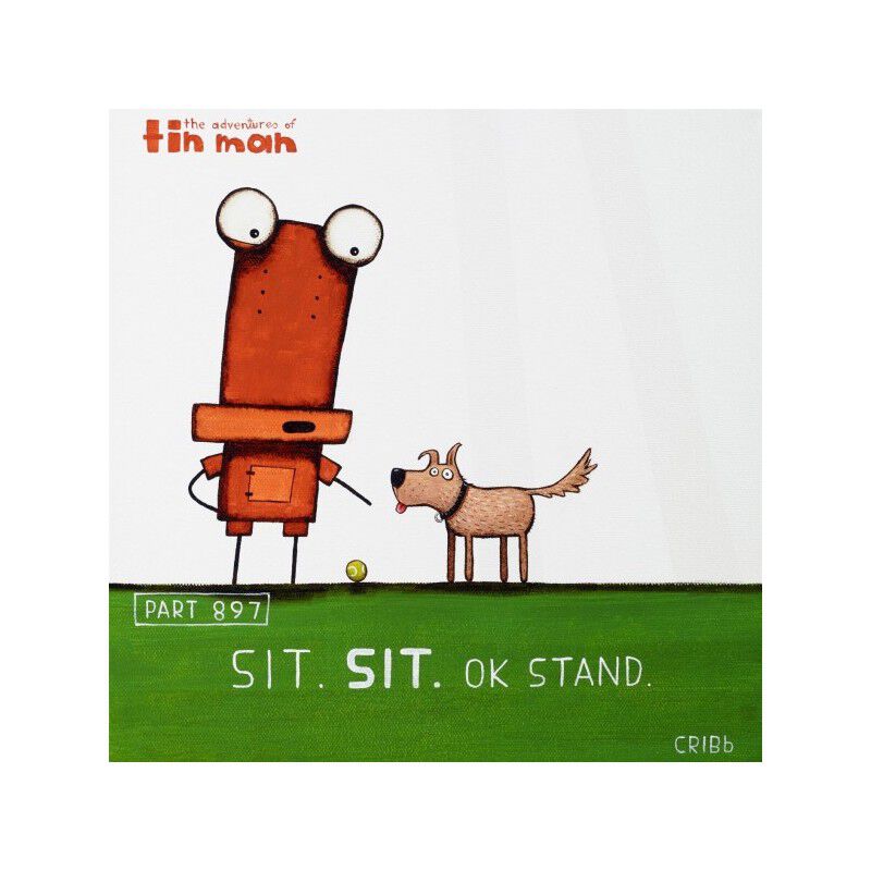Tin Man Sit Sit Stand Box Frame Black 30x30cm image number 0
