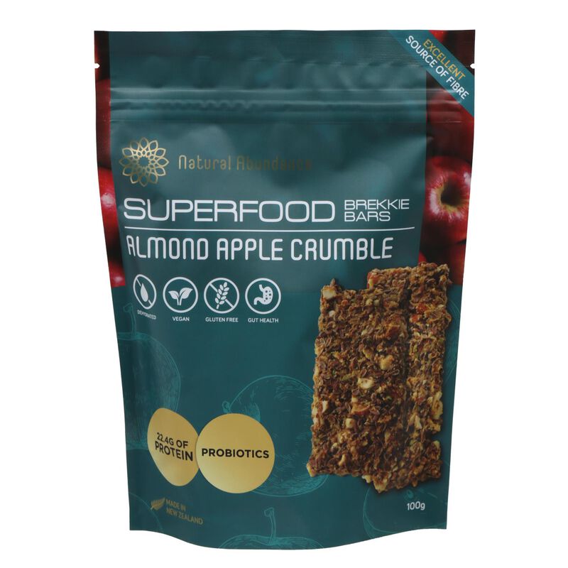 Natural Abundance Superfood Brekkie Bars - Almond Apple Crumble 100G image number 0