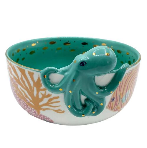 House Of Disaster Coral Octopus Bowl