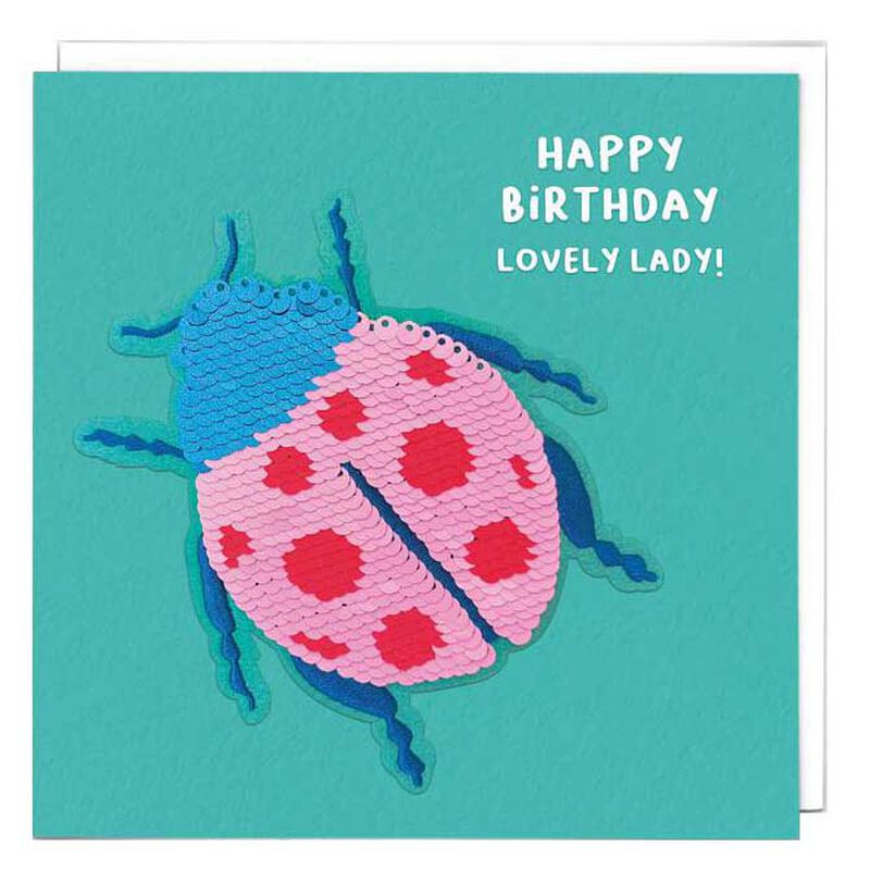 Ladybug Birthday Sequin Patch Card image number 0