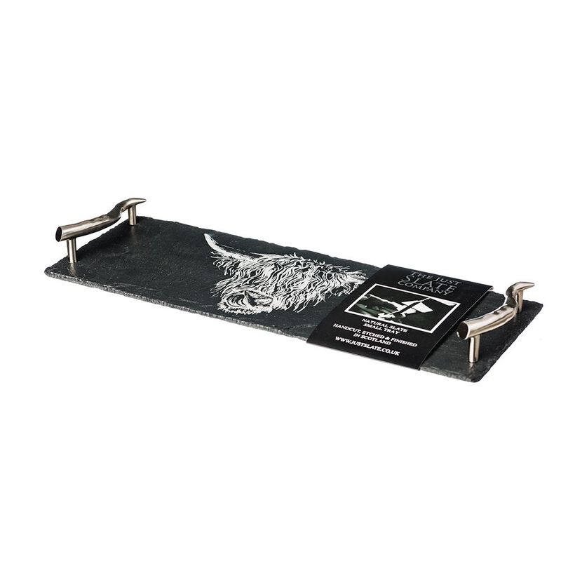 Selbrae House Serving Tray Small - Highland Cow with Horn Handles image number 0