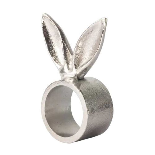 French Country Rabbit Ears Napkin Ring Silver