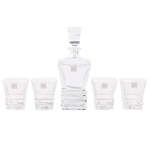 Royal Doulton Prism Decanter & 4 Tumblers
