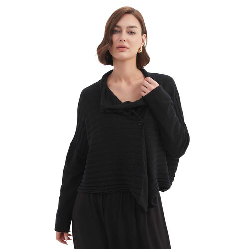 TIRELLI Cowl Neck Button Knit Jumper