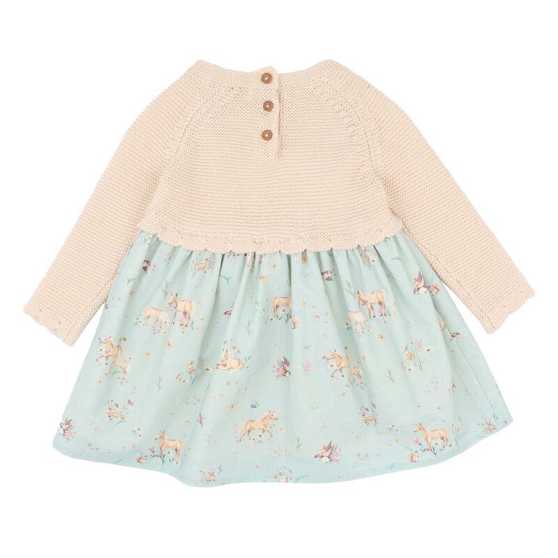 B&eacute;b&eacute; Winnie Knitted Bodice Dress image number 1