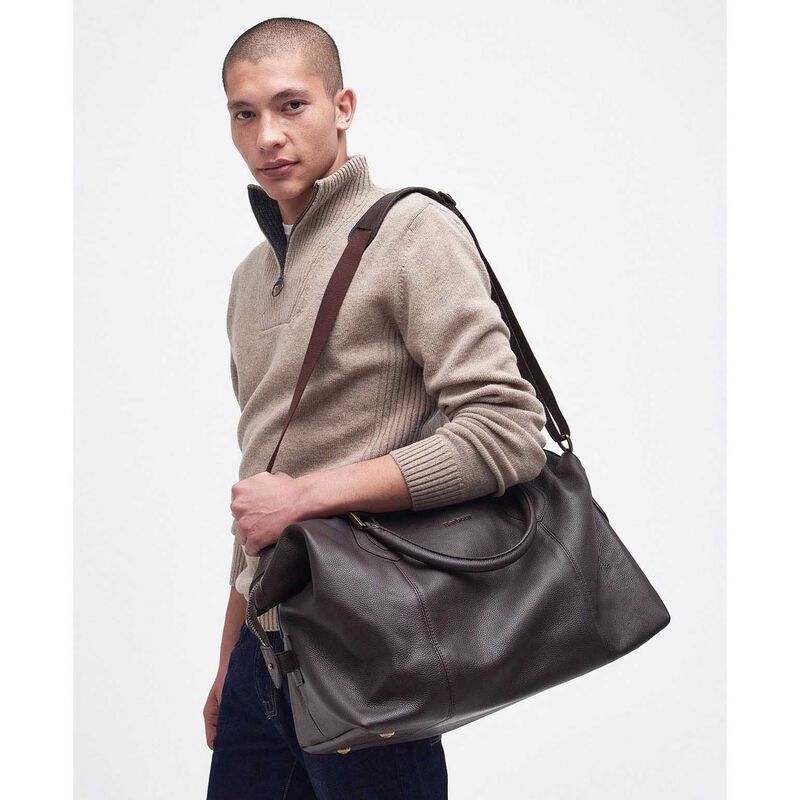 Barbour Leather Medium Travel Holdall image number 1