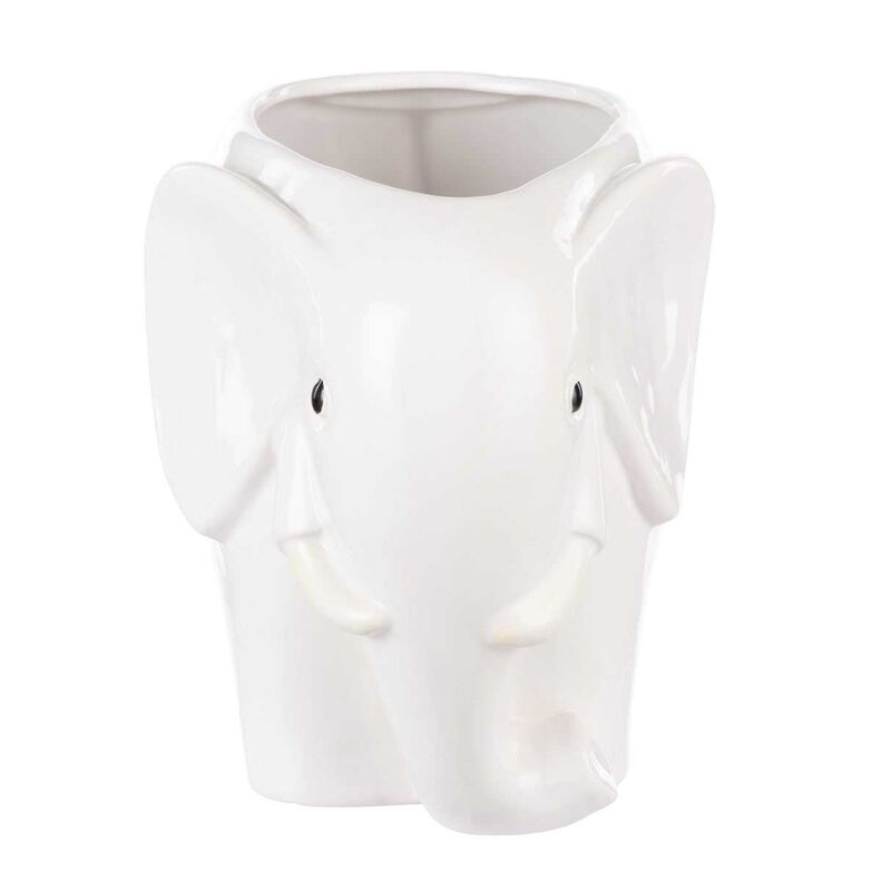 Emporium Brynlee Elephant Vase Wide - White image number 0