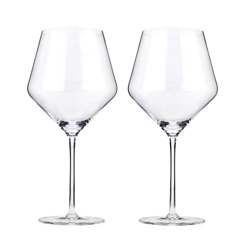 Viski Raye Crystal Burgundy Glasses Set Of 2 image number 0