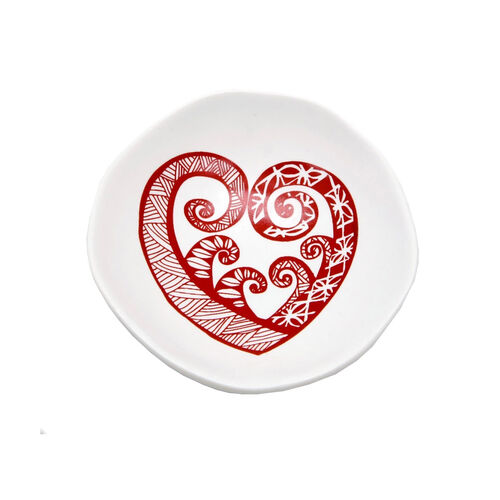 Jo Luping Red Aroha On White Bowl 7cm