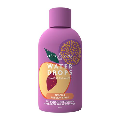 Vital Zing Water Drops Peach Passionfruit 45ml