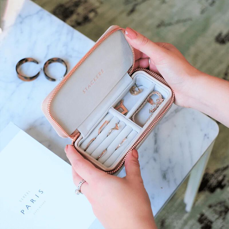 Stackers Medium Travel Jewellery Box Blush image number 3