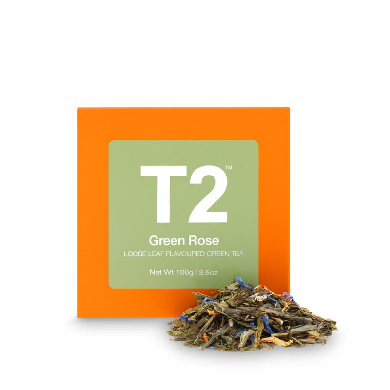 T2 Green Rose Loose Leaf Cube 100g image number 0