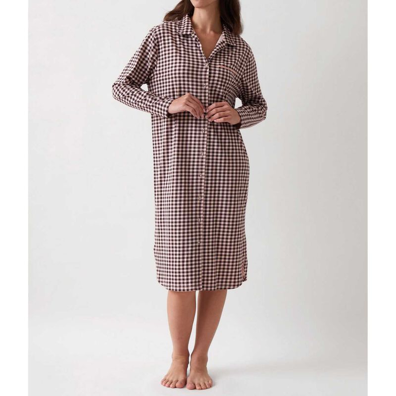 Wallace Cotton Kendra Organic Brushed Cotton Knit Nightshirt image number 3