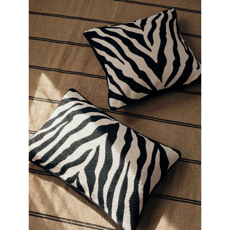 Broste Cushion Cover Zebra + Cushion Inner - Black/Light Beige 50x50 image number 1