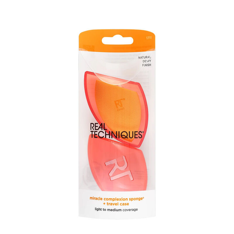 Real Techniques Miracle Complexion Sponge Makeup Blender + Travel Case image number 1