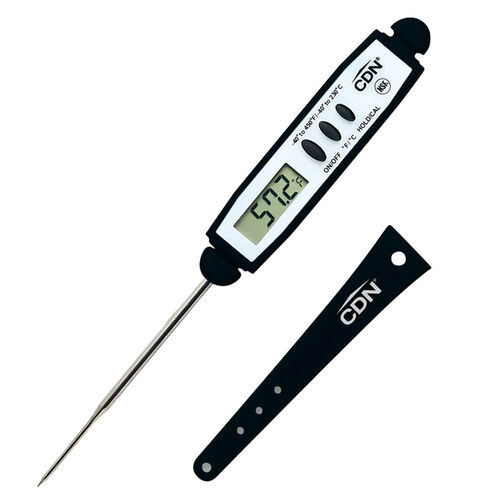CDN Digital Thermometer Thin Tip Field Calb Black