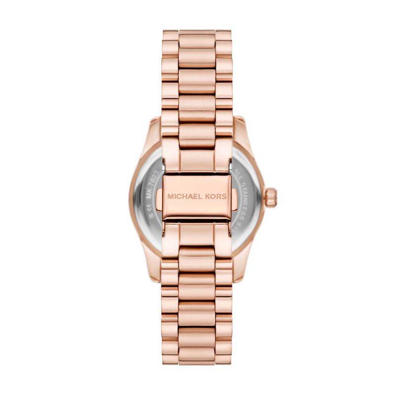 Michael Kors Lexington Three-Hand Rose Gold-Tone Stainless Steel Watch image number 1