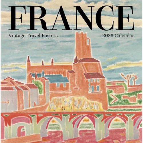 Pomegranate France Vintage Travel Posters 2026 Wall Calendar