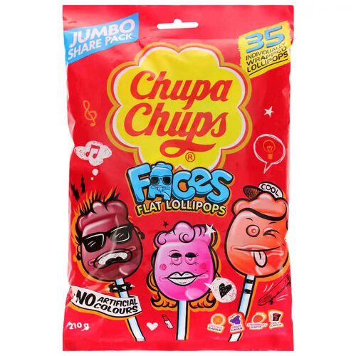Chupa Chup Lolliepop Faces 210g Bag
