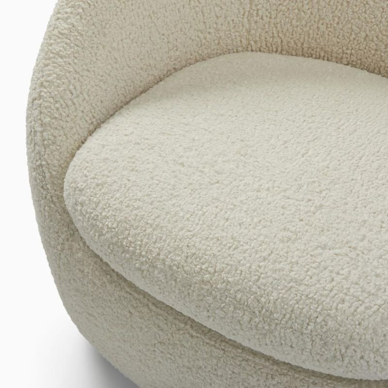 West Elm Cosy Swivel Chair Ivory image number 2