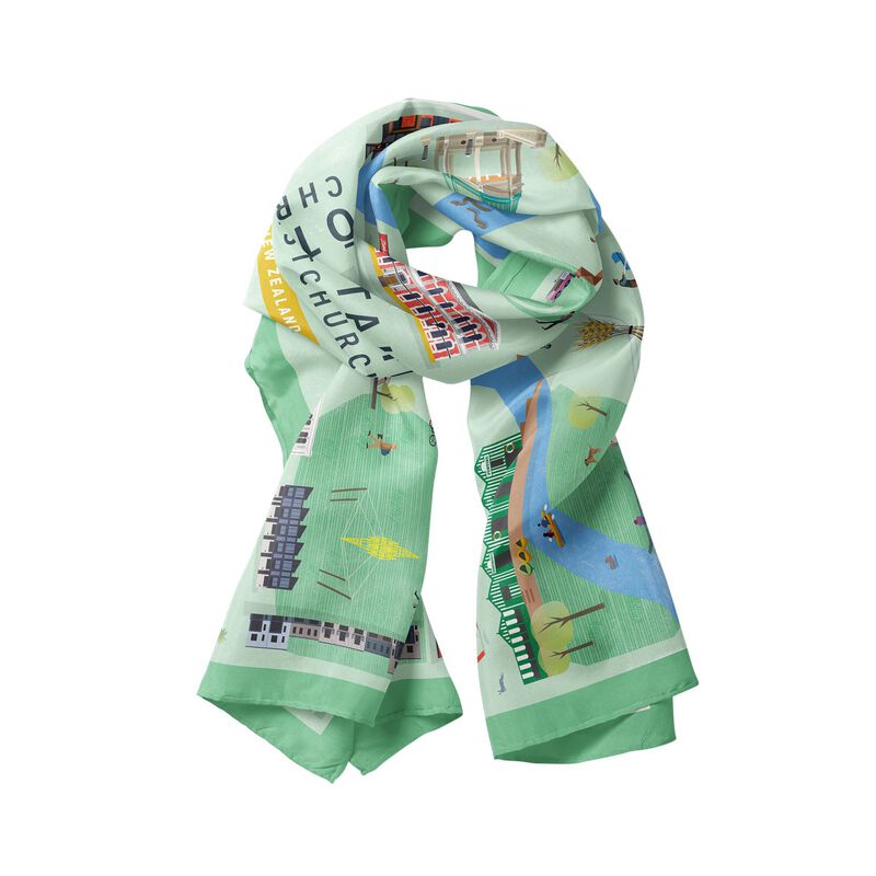 Robertson Creative Otautahi 100% Silk Scarf In Gift Box image number 0