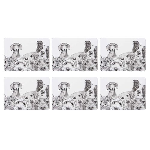 Ashdene Peeking Pups 6Pk Placemat